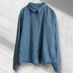 ブリコラージュ　デニムシャツ　長袖　羽織り　袖ロールアップ　カジュアル　M