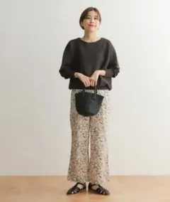 URBAN RESEARCH DOORS ボートネックガーターKNIT　茶色