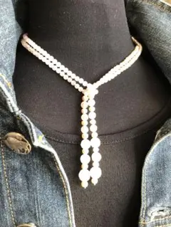 パール ロングネックレス ピンク淡水パール