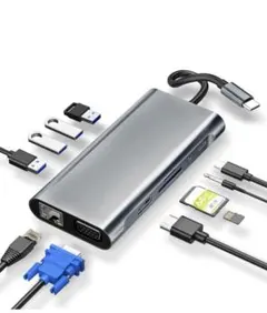 USB C ハブ 11-in-1 多機能 Type C ハブ ドッキングステーシ
