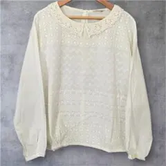 即購入可　サマンサモスモス SM2 鍵編みレース襟ブラウス ナチュラル　即日発送