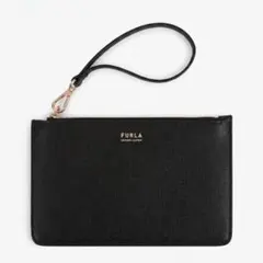 FURLA ポーチ ブラック ストラップ付き　フルラ