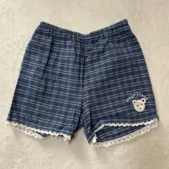mezzo piano 110cm ネイビー系チェック 半ズボン