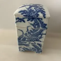 江户 平户焼 平安 京焼 染付 アンティーク 三段重 陶磁器 重箱 - メルカリ