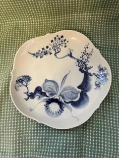 マイセン　絵皿　壁掛け　額縁 美品◇マイセン 絵皿 飾り皿 19cm 金彩 ブルーフラワー