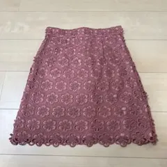 リリーブラウン　花柄　刺繍スカート