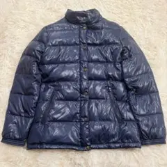 美品✨au fil de ダウンジャケット M スタンドカラー 防寒 ネイビー