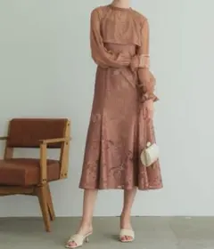 極美品 カナ ボウタイ リボン ボレロ ワンピース L結婚式 オケージョン
