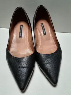 仕事用に！ワークス ブラック ポインテッドトゥパンプス