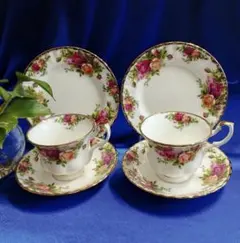 【未使用・美品】ロイヤルアルバート『オールドカントリーローズ／C＆S、ケーキ皿』