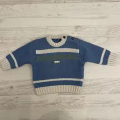 ドゥパレイユオエム ベビー ニットセーター ブルー✖︎ホワイト　60サイズ