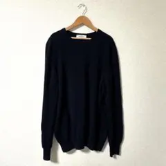 グランサッソ　カシミヤ混　クルーネックニット　ダークネイビー　52のサムネイル