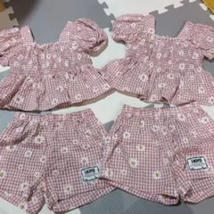 SHEIN フラワープリントセット 9-12m 双子
