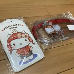 ハローキティ　ペルー　2点セット　ノベルティ　バゲッジタグ　ペンケース　非売品
