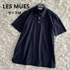 レミュー　LES MUES 半袖シャツ　ボタンダウン　シャツ　ネイビー　紺色　Mのサムネイル