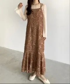 callautia ジャガードキャミワンピース M