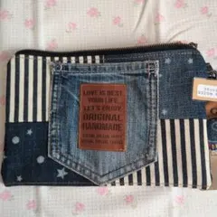 デニムリメイク　ポーチ