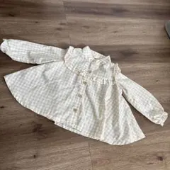 ギンガムチェックシャツ 95cm フリル付き