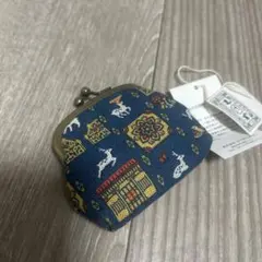 和風デザイン コインケース 青色