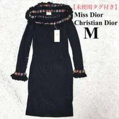 美品♡ クリスチャンディオール ワンピース ウール ロング丈 黒 切替 Christian Dior - クリスチャンディオール ワンピース ロング