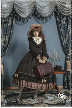 【如月様専用】ダークブラウンフリルロリータドレス