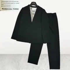 MARECHAL TERRE スーツ セット ノーカラージャケット＆パンツ 黒