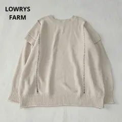ローリーズファーム　2WAYハイショクニットプルオーバー　ステッチ　２　ベージュ