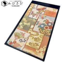 袋帯 唐織 扇子に四季の花模様 紗綾形 金銀糸 白百合色 O-3855 - メルカリ