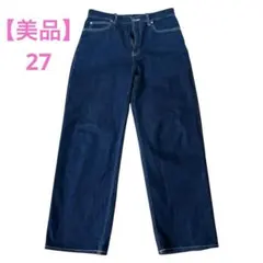 ユニクロ バギージーンズ 27 M ネイビー