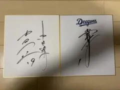 中日ドラゴンズ サイン色紙 2枚セット