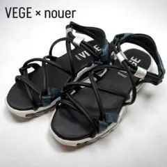 【極美品】VEGE × nouer コラボ コードストラップ サンダル 黒　37のサムネイル