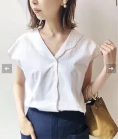 IENA sese スカラップ　ブラウス