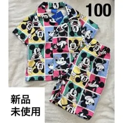 ミッキー　ディズニー　パジャマ 100 総柄　しまむら　セットアップ