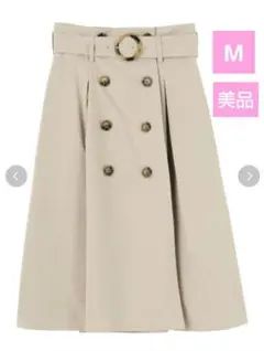 美品 dazzlin トレンチミディスカート ベージュ Мサイズ 膝丈