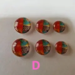 ガラスカボション　和柄　D
