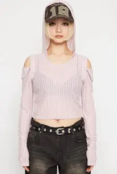 lagagem ピンク フード付き セーター