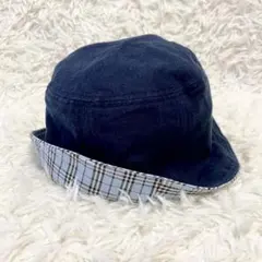 【美品】バーバリーブルーレーベル バケットハット ノバチェック コーデュロイ