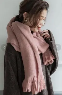 coca ピンク フリンジ付き ストール 大判