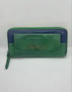 KENZO ケンゾーラウンドファスナー 長財布バイ カラーグリーン ブルーのサムネイル