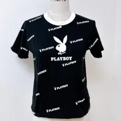 PLAYBOY×one way ロゴ総柄リンガーTシャツ M Y2Kのサムネイル
