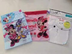 【新品】コップ袋　給食袋　巾着　ディズニー　ミニー　デイジー　アニマルうさぎ