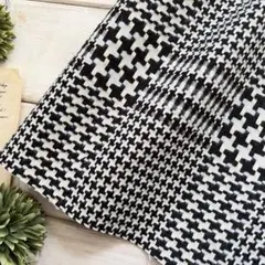 ■78X53cm■ハギレ■千鳥MIXコットングレンチェック◇ブラックXサックス系