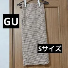 ブラウン チェック柄 タイトスカート　GU