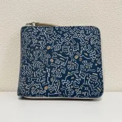 甲州印伝　Keith Haring　二つ折り財布　2023年限定　ブルーグレーのサムネイル