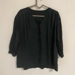 green label relaxing グリーンVネック 七分袖 ブラウス