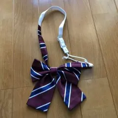 ワインレッド ストライプ リボンタイ