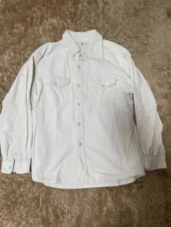 UNIQLO コーデュロイシャツ M オフホワイト 長袖 メンズ ユニクロ