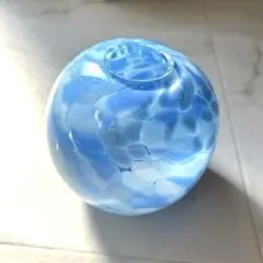 北欧 ヴィンテージ ガラス 花瓶 一輪挿し スカイブルー フラワーベース 職人