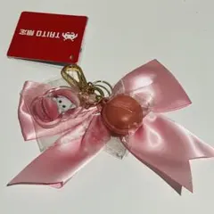 ダロワイヨマカロン リボン キーホルダー　猫のサムネイル