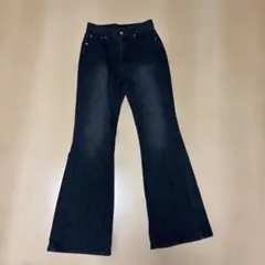 Re:EDIT ブラック フレアデニムパンツ
